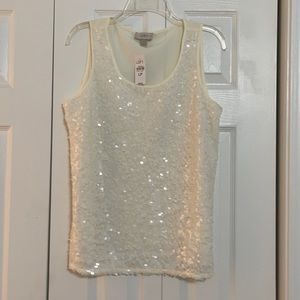 LOFT sequin tank NWT size Petite Large